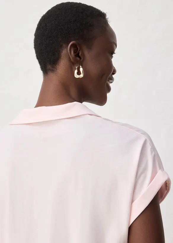 Polo dal taglio ampio con percentuale di seta, bonprix