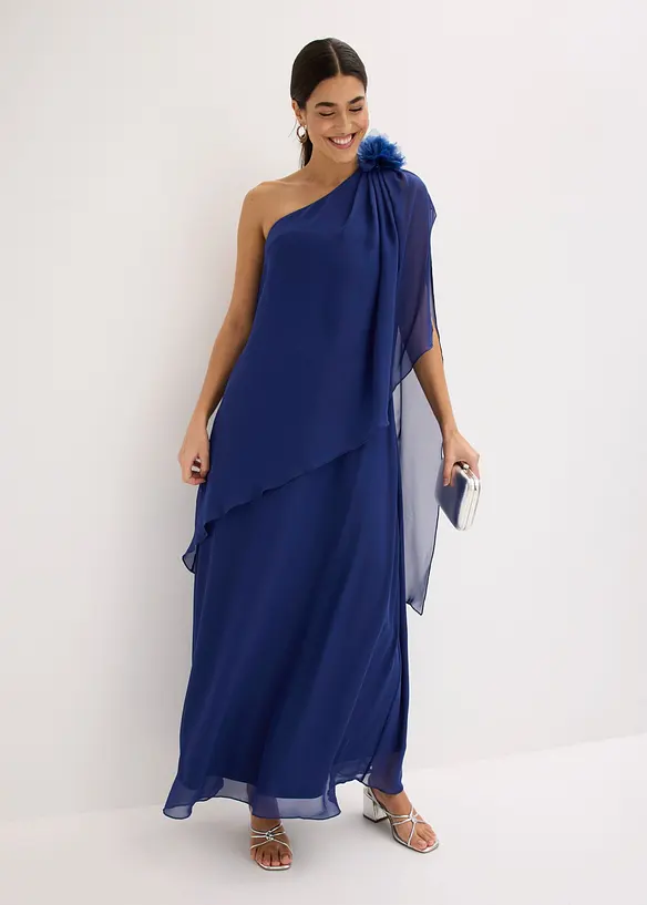 Abito da sera in chiffon fine con applicazione floreale, bonprix