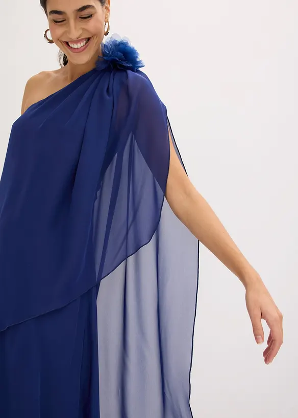 Abito da sera in chiffon fine con applicazione floreale, bonprix