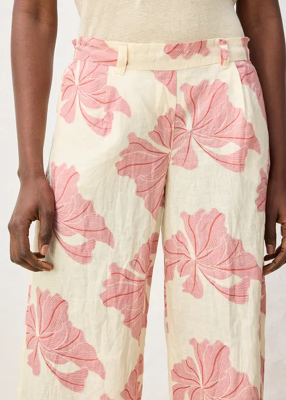 Pantaloni larghi in puro lino, bonprix