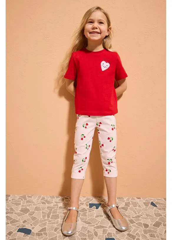 Leggings a pinocchietto in misto cotone elasticizzato (pacco da 3), bonprix