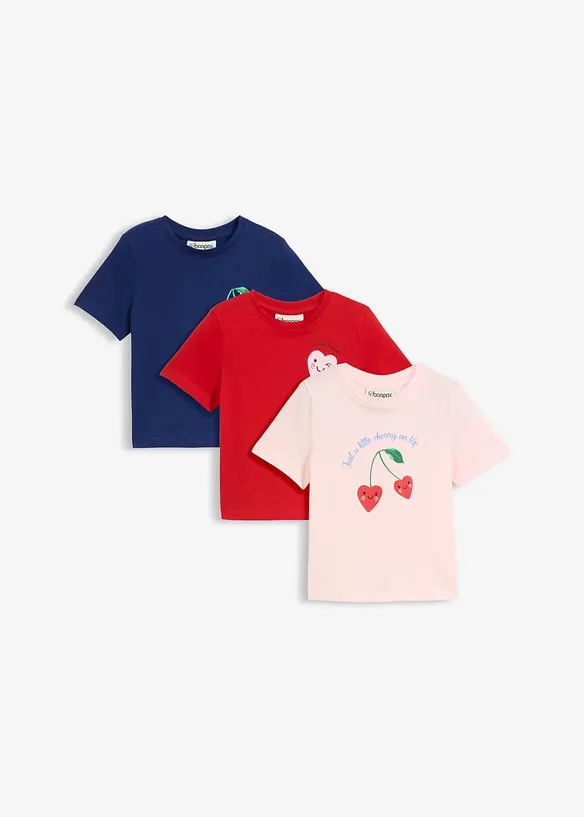 T-shirt in puro cotone biologico (pacco da 3), bonprix