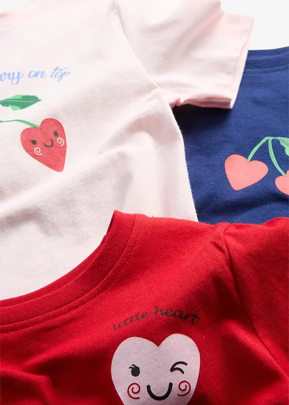 T-shirt in puro cotone biologico (pacco da 3), bonprix