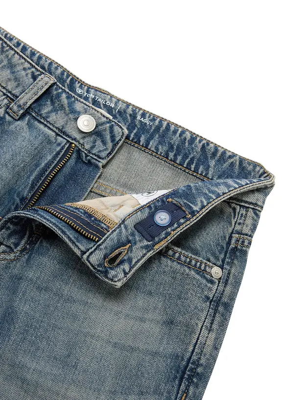 Jeans baggy Tom Tailor in puro cotone con vita regolabile, Tom Tailor