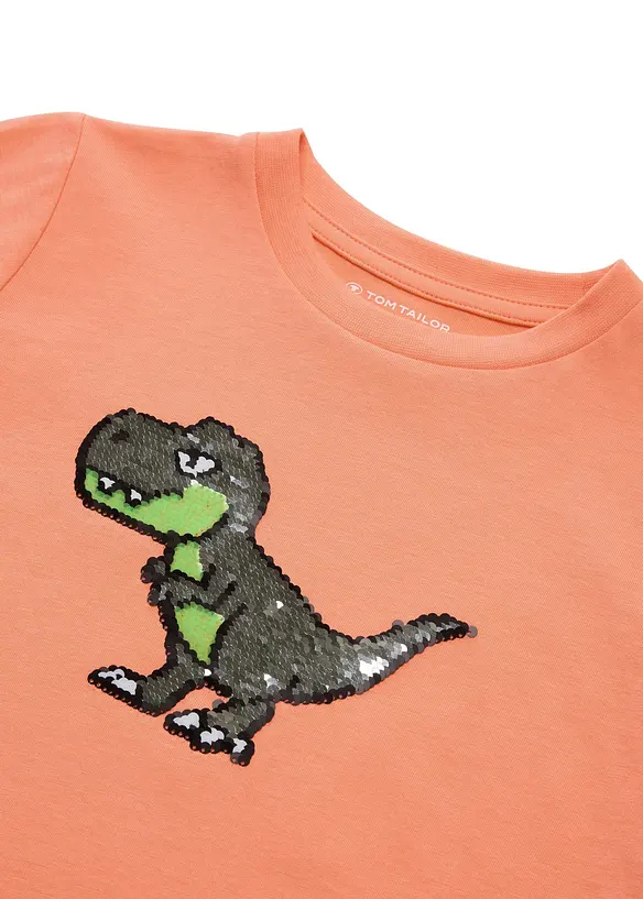 T-shirt Tom Tailor con dinosauro in paillettes reversibili, Tom Tailor