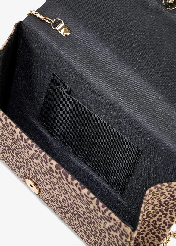 Pochette leopardata in similpelle scamosciata, bonprix