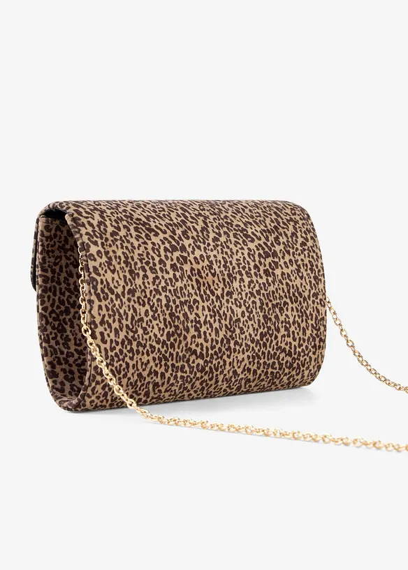 Pochette leopardata in similpelle scamosciata, bonprix