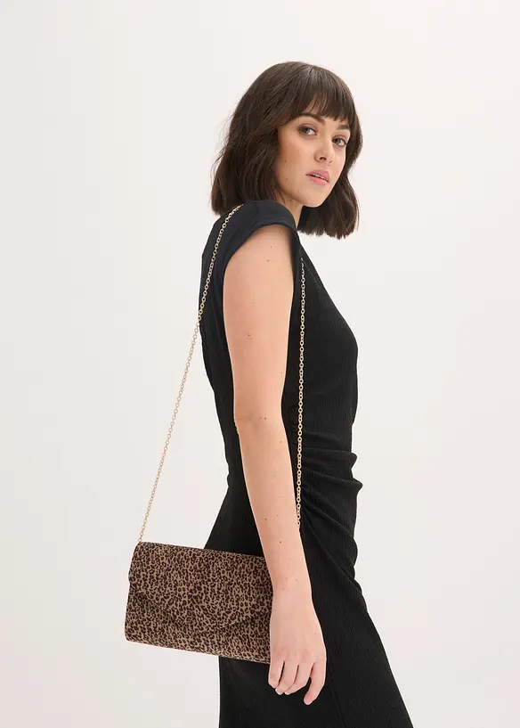 Pochette leopardata in similpelle scamosciata, bonprix