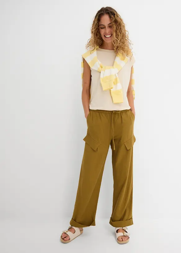 Pantaloni utility con orlo risvoltato, bonprix