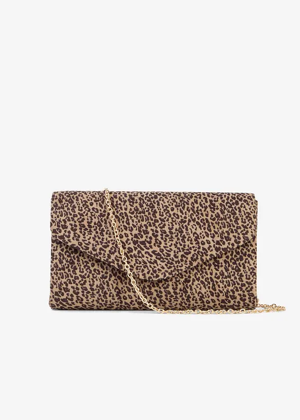 Pochette leopardata in similpelle scamosciata, bonprix