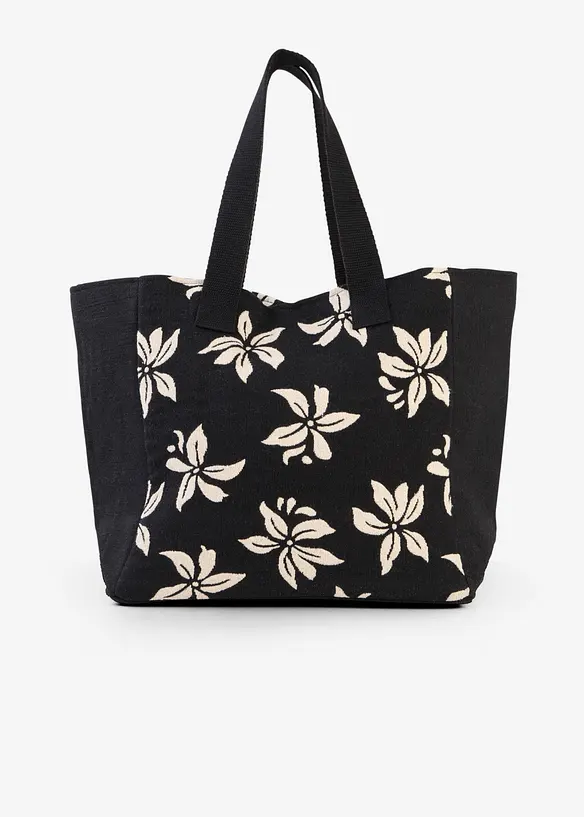 Borsa shopper in tela con fantasia floreale, bonprix