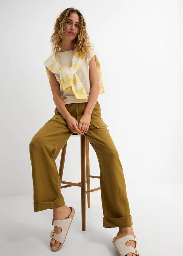 Pantaloni utility con orlo risvoltato, bonprix