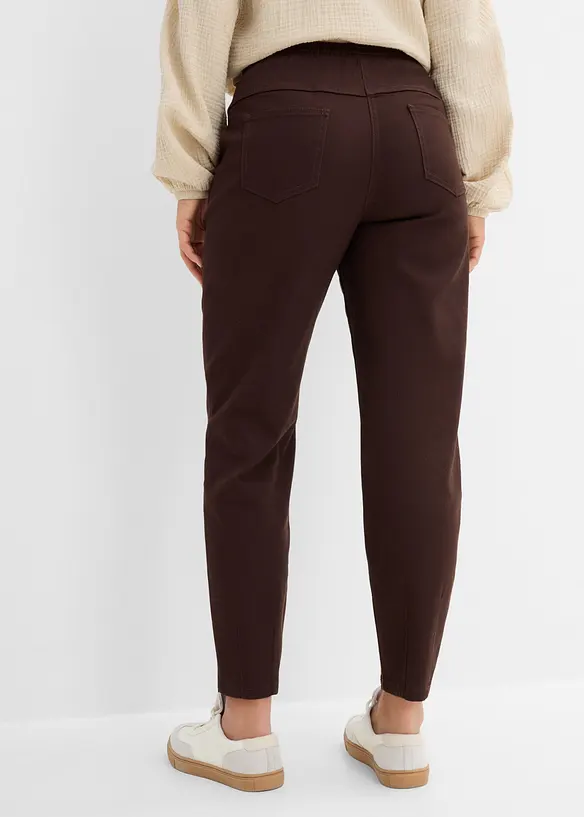 Pantaloni a palloncino in twill di misto cotone ed elastan, bonprix