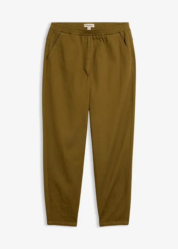 Pantaloni a palloncino in twill di misto cotone ed elastan, bonprix