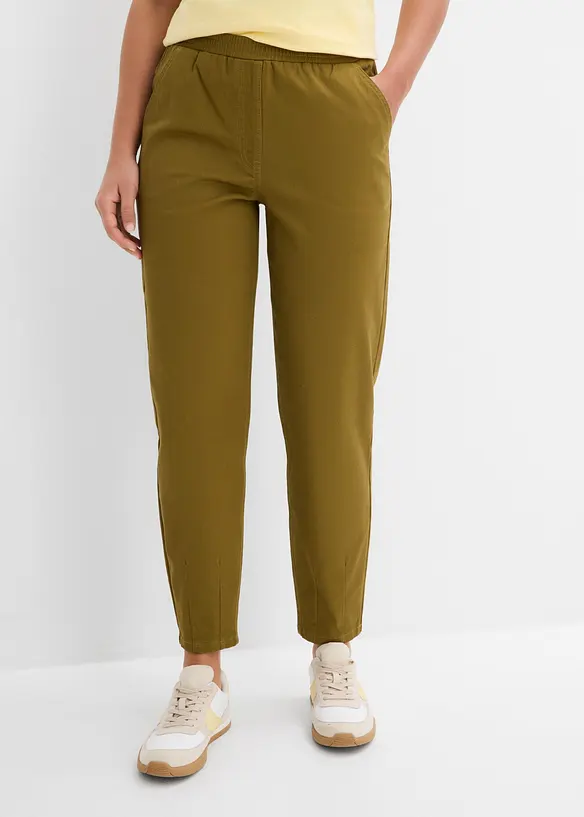 Pantaloni a palloncino in twill di misto cotone ed elastan, bonprix