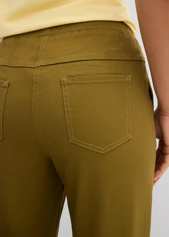 Pantaloni a palloncino in twill di misto cotone ed elastan, bonprix