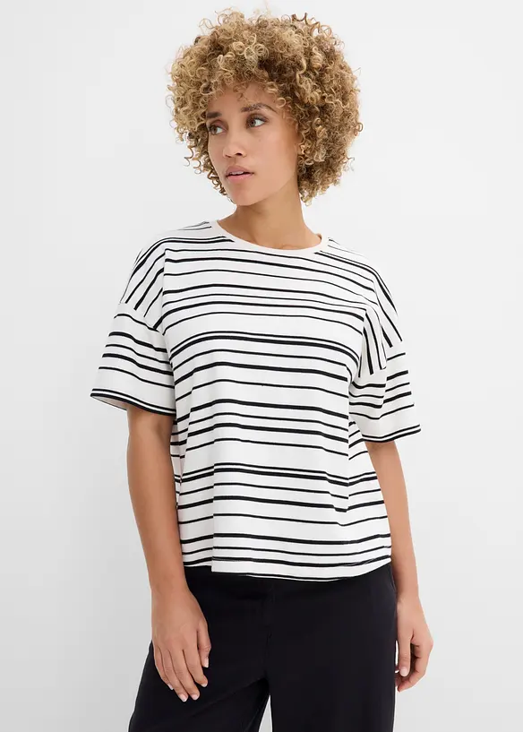 T-shirt in puro cotone a righe, bonprix