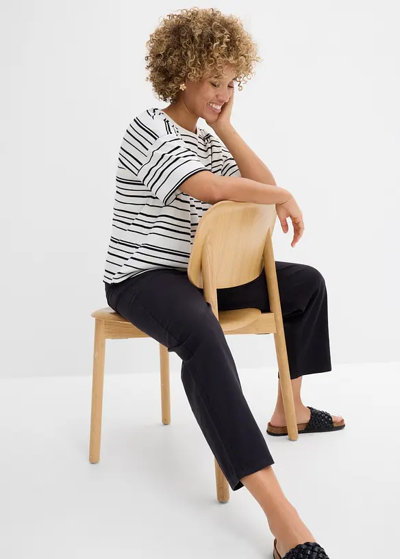 T-shirt in puro cotone a righe, bonprix