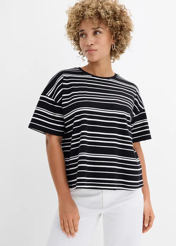 T-shirt in puro cotone a righe, bonprix