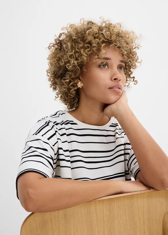 T-shirt in puro cotone a righe, bonprix