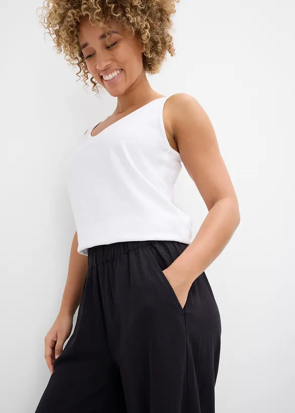 Pantaloni a palazzo in misto lino, bonprix