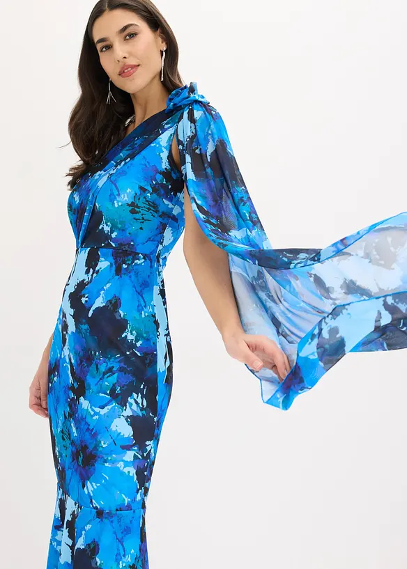 Abito da sera monospalla con applicazione floreale, bonprix