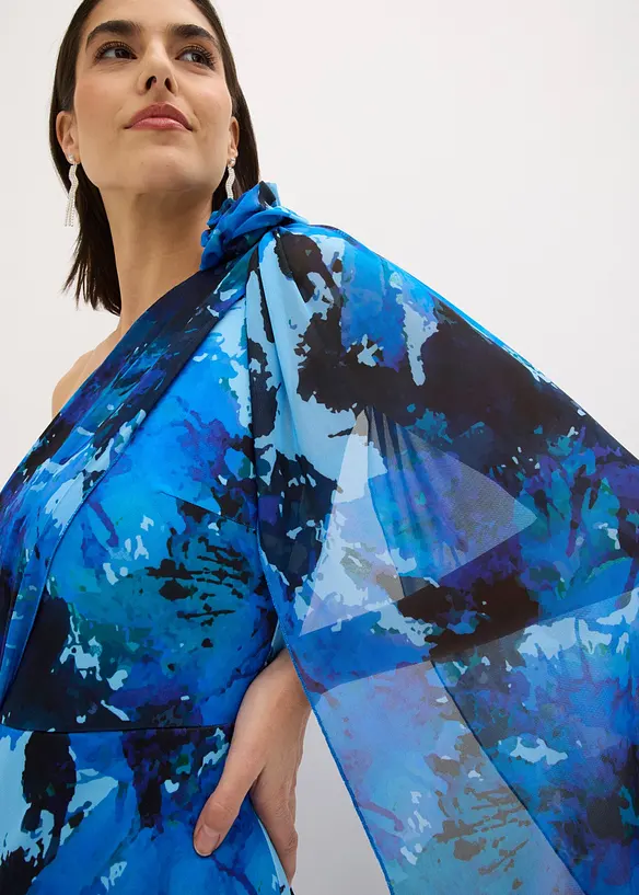 Abito da sera monospalla con applicazione floreale, bonprix