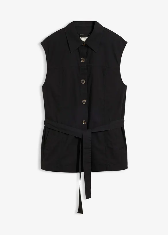 Gilet di cotone con cintura, bonprix