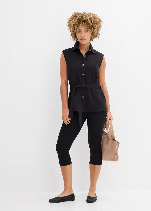 Gilet di cotone con cintura, bonprix