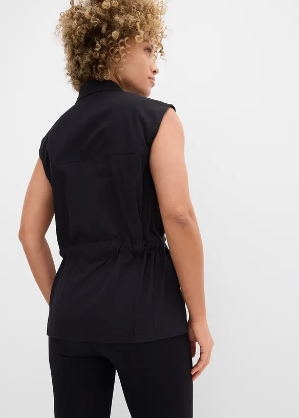Gilet di cotone con cintura, bonprix