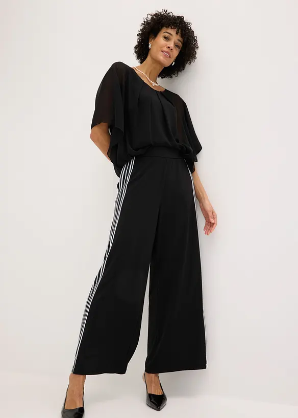 Pantaloni in jersey con bande laterali, bonprix