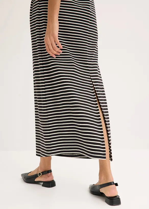 Abito di jersey a righe con vita regolabile, bonprix