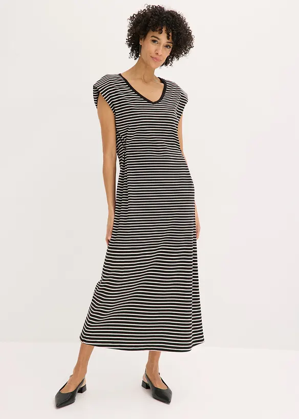 Abito di jersey a righe con vita regolabile, bonprix