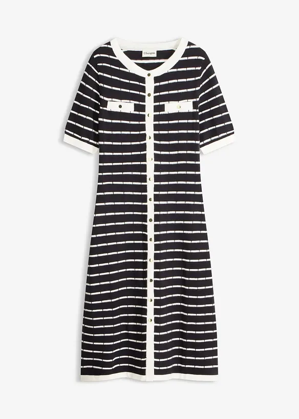 Abito in maglia di viscosa con bottoni, bonprix