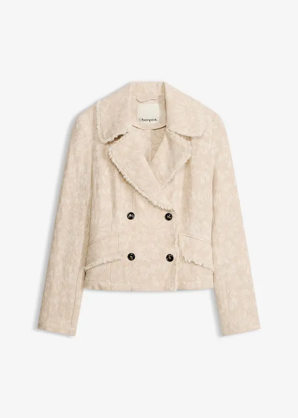 Giacca in jacquard di cotone con percentuale di lino, bonprix