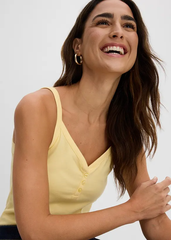 Top con spalline sottili e puro cotone biologico (pacco da 2), bonprix