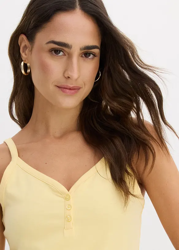 Top con spalline sottili e puro cotone biologico (pacco da 2), bonprix