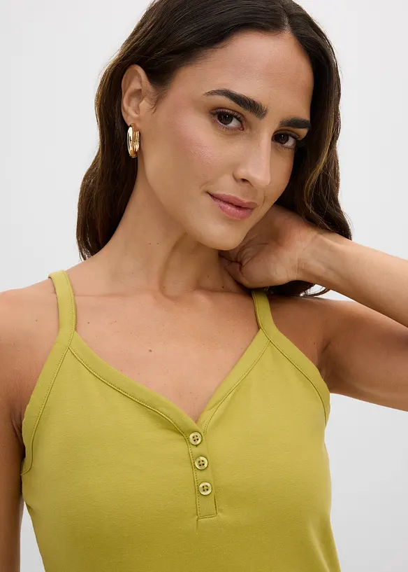 Top con spalline sottili e puro cotone biologico (pacco da 2), bonprix