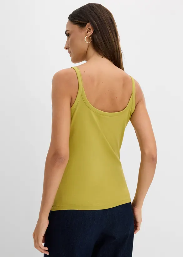 Top con spalline sottili e puro cotone biologico (pacco da 2), bonprix