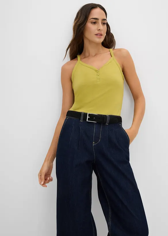 Top con spalline sottili e puro cotone biologico (pacco da 2), bonprix