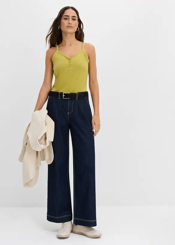 Top con spalline sottili e puro cotone biologico (pacco da 2), bonprix