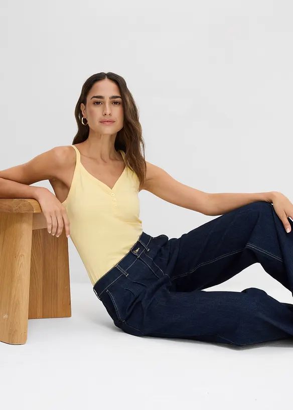 Top con spalline sottili e puro cotone biologico (pacco da 2), bonprix