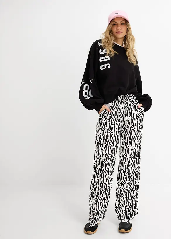 Pantaloni con elastico in vita in viscosa fluente, bonprix