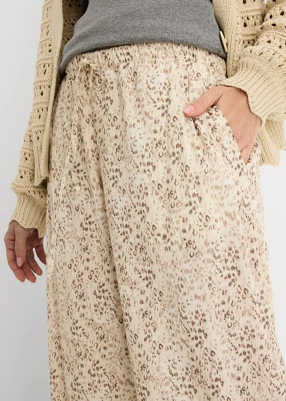 Pantaloni con elastico in vita in viscosa fluente, bonprix