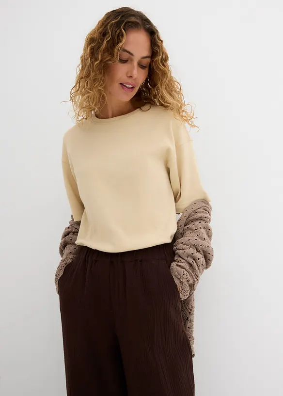 Pantaloni barrel in mussola di puro cotone, bonprix