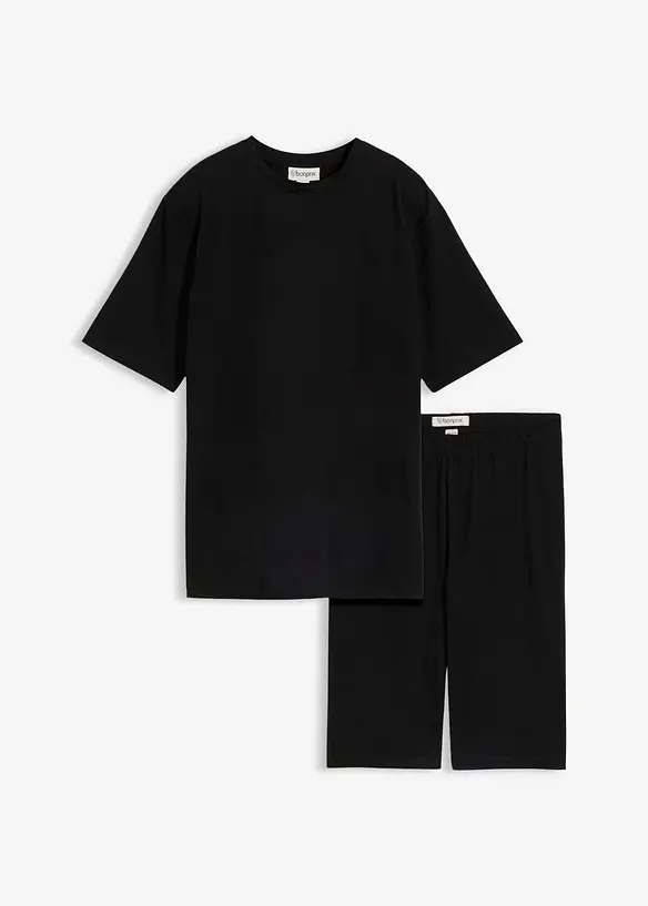 T-shirt e ciclisti in cotone elasticizzato (set 2 pezzi), bonprix