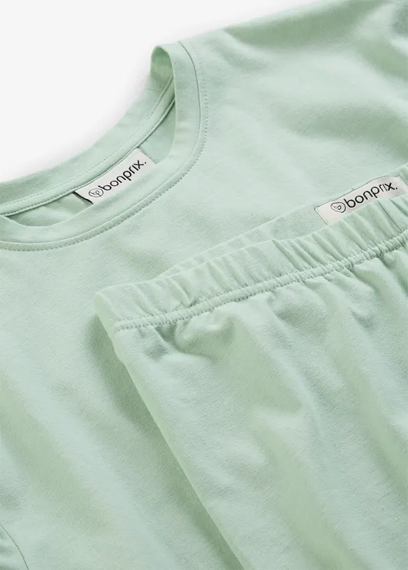 T-shirt e ciclisti in cotone elasticizzato (set 2 pezzi), bonprix