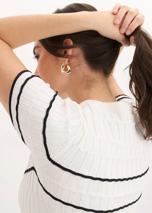 Maglione a maniche corte in misto cotone, bonprix