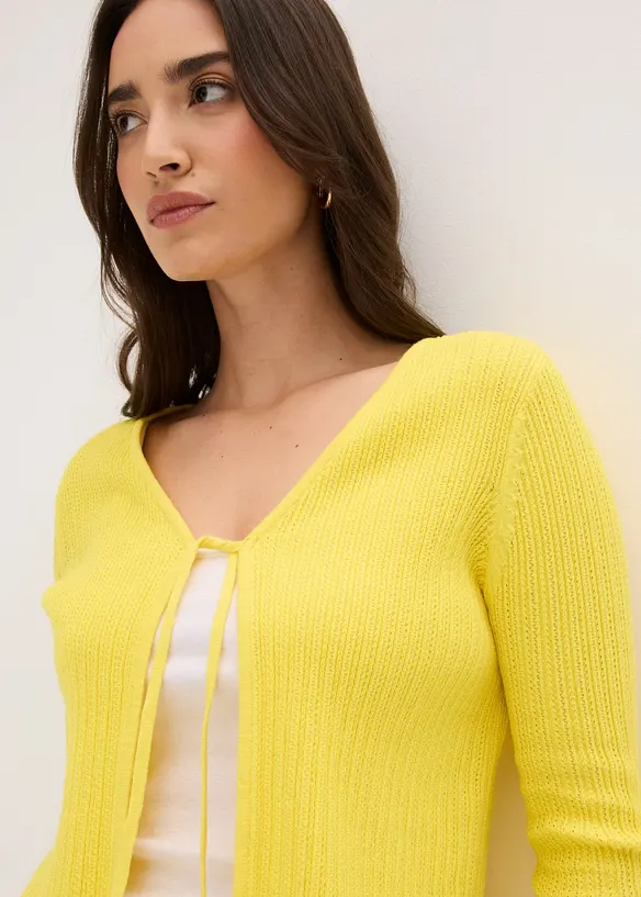 Cardigan in filato fine di misto cotone, bonprix