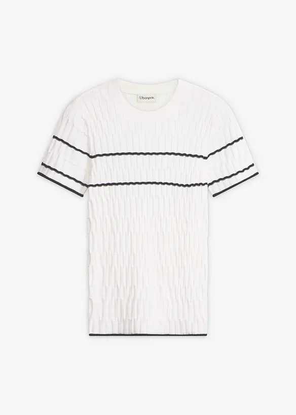 Maglione a maniche corte in misto cotone, bonprix